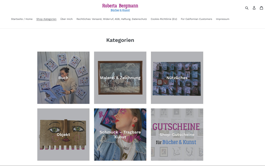 Onlineshop für Kunst & Buch von Roberta Bergmann