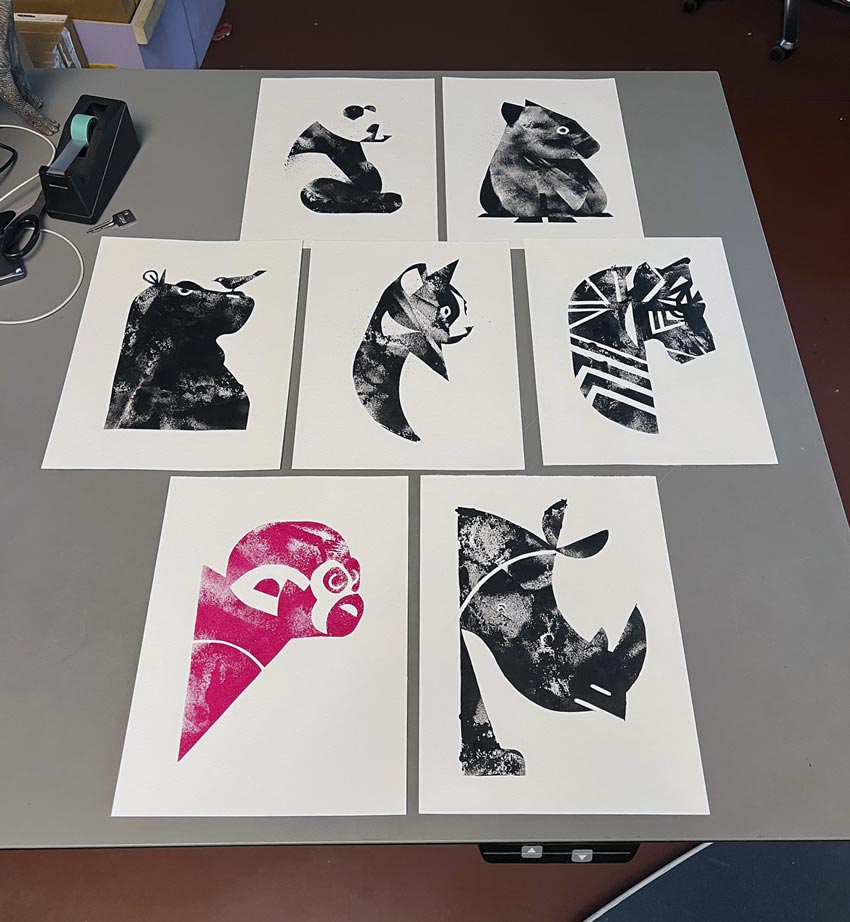 Dieter Braun mal ganz analog mit Illustrationen.