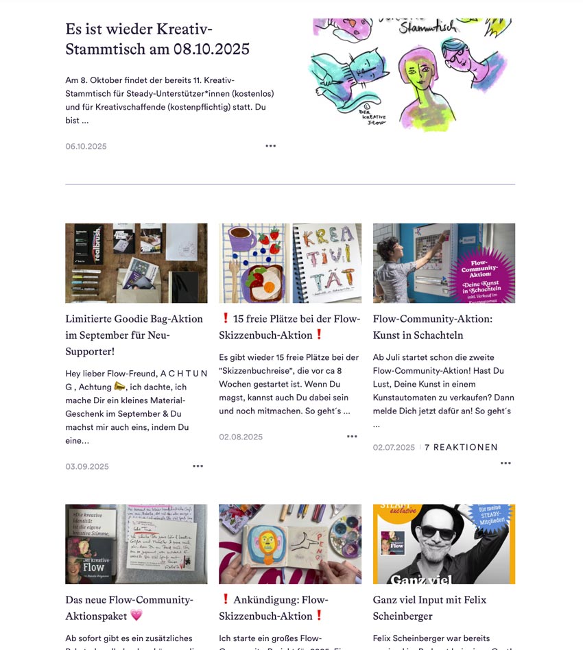 Exklusiver Blog von "Der kreative Flow" auf Steady