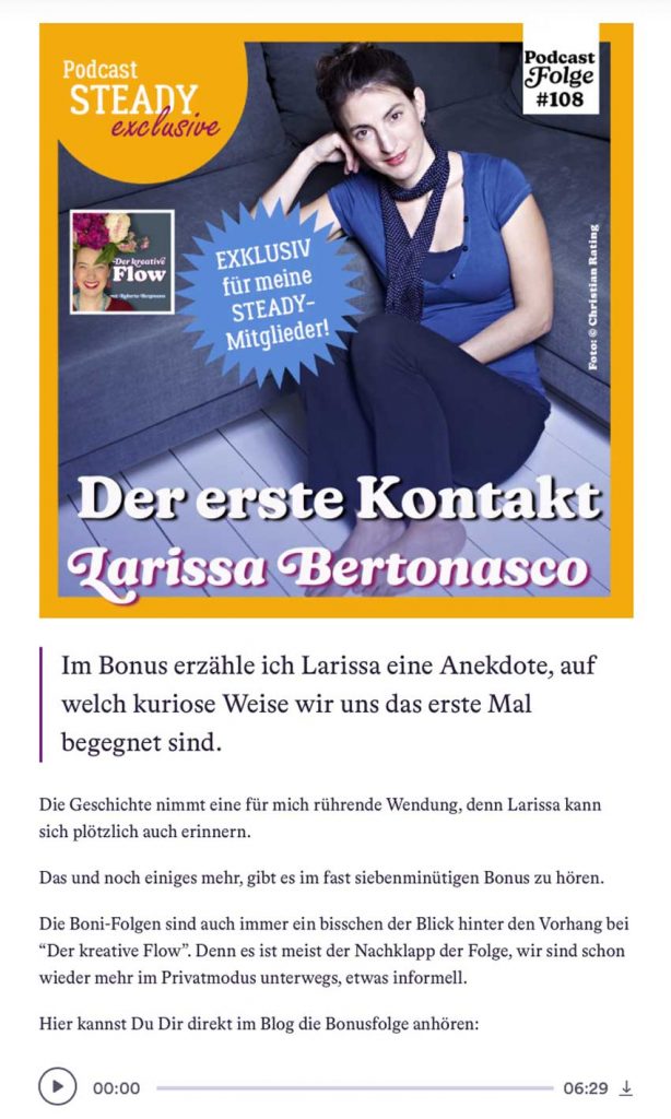 Steady-Startseite von "Der kreative Flow"