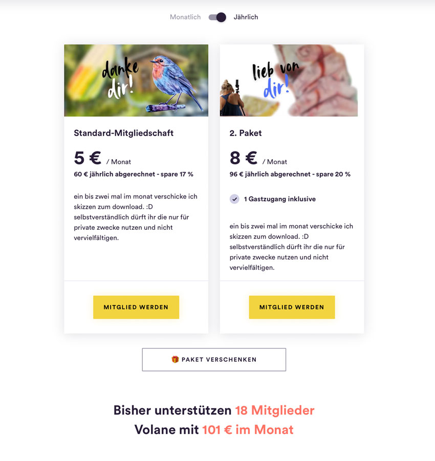 Steady-Account von Volane. 